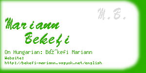 mariann bekefi business card